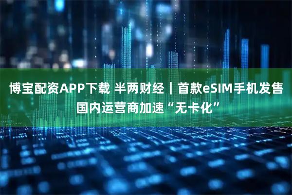 博寶配資APP下載 半兩財經｜首款eSIM手機發售 國內運營商加速“無卡化”